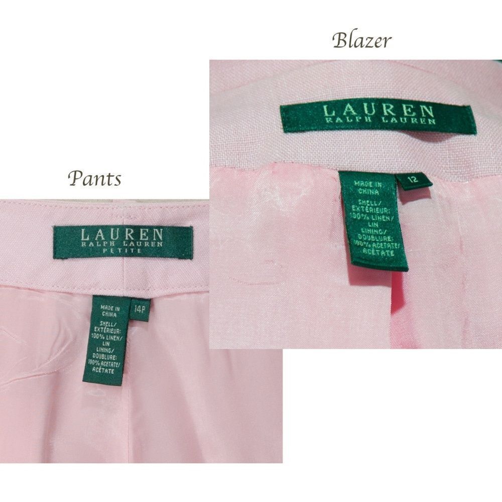 💥HP! Pink linen Ralph Lauren suit 12 reg / 14P. ⚜️ - Picture 9 of 9